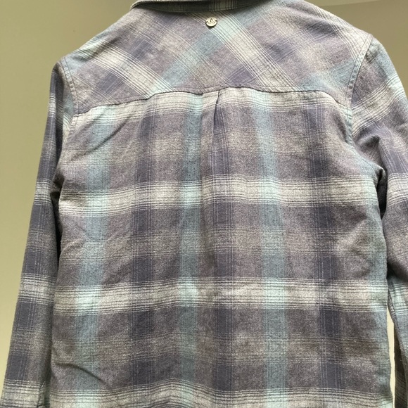 PrAna | Charlie Plaid Flannel Shacket in Noir Blue - Picture 6 of 8